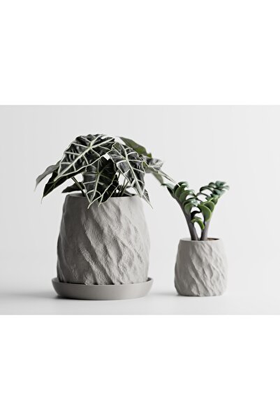 LayerCrew Ghiveci cu farfurie Mura 9.8 cm 9.7 cm 9.9 cm Gray