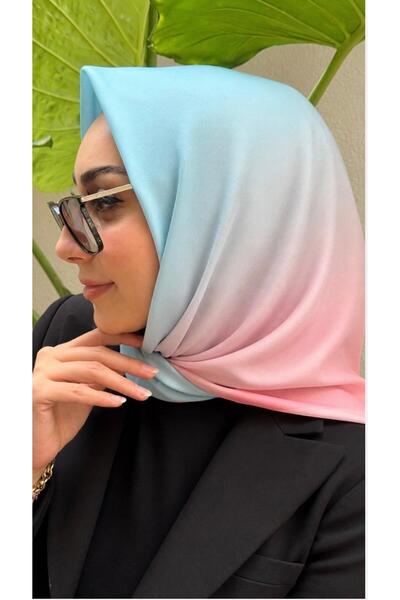 Firuze scarf Pink Degraded Pattern Soft Cotton Scarf
