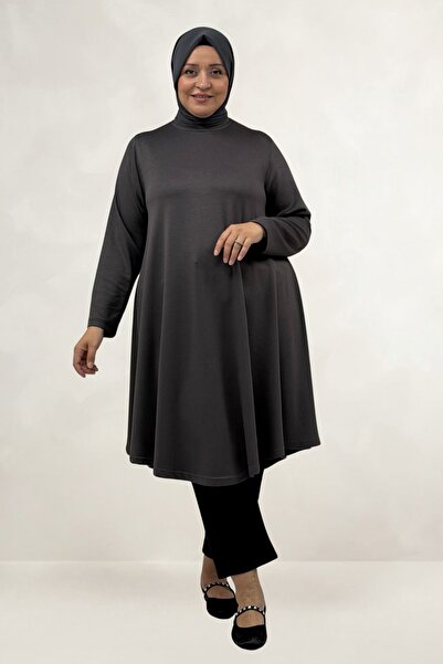 Eslina 68090 Large Size Modal Mevlana Tunic - Anthracite