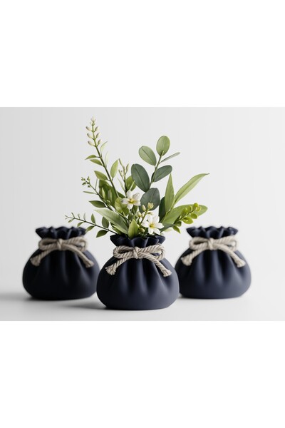 LayerCrew Vază decorativă Lazora 13.6 cm 12 cm 13.8 cm Dark Blue