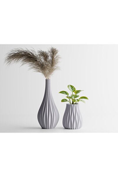 LayerCrew Set ghiveci și vază Vinus 10 cm 11.3 cm 11.4 cm Marble
