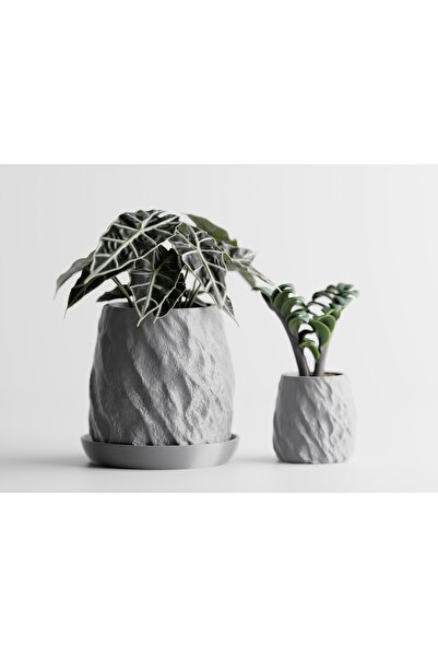 LayerCrew Ghiveci cu farfurie Mura 9.8 cm 9.7 cm 9.9 cm Silver