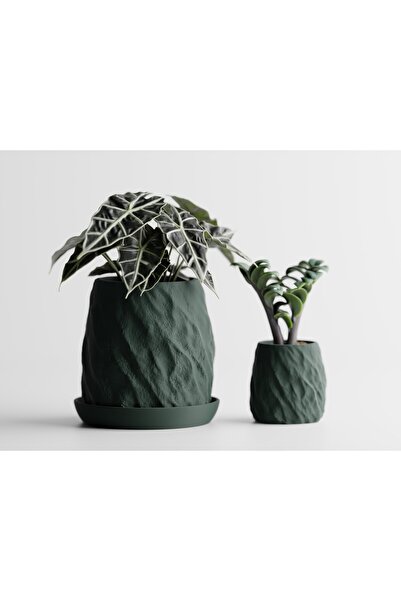 LayerCrew Ghiveci cu farfurie Mura 9.8 cm 9.7 cm 9.9 cm Forest Green