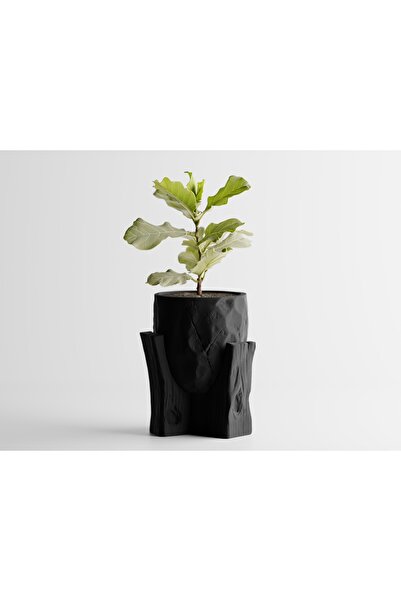 LayerCrew Ghiveci decorativ cu suport Grotia 12.2 cm 10.2 cm 10.3 cm Charcoal