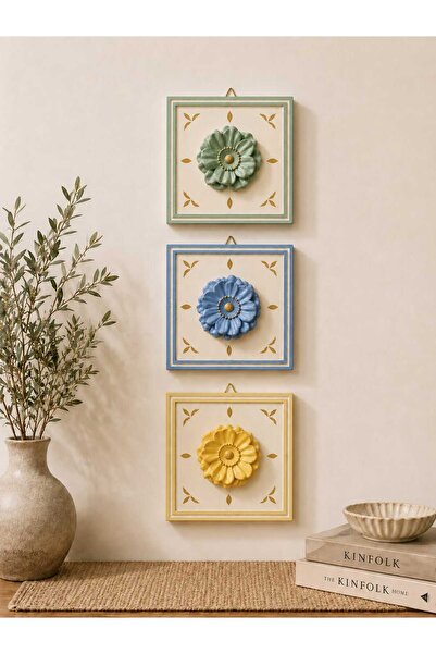 amazoondesing Decorative 3-Piece Flower Painting Set – Modern and Colorful Wa...