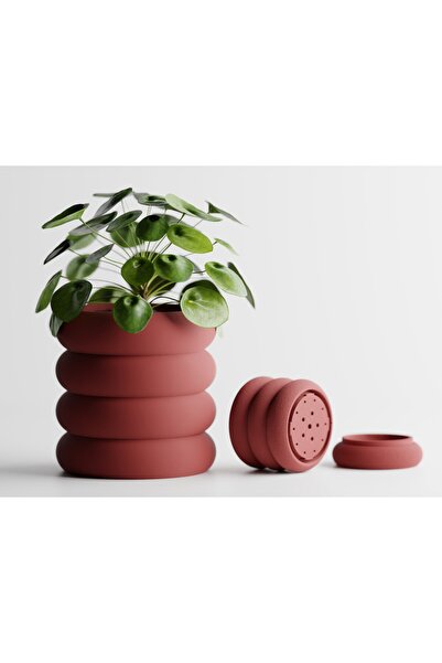 LayerCrew Ghiveci cu farfurie Fluxo 16.0 cm 15.3 cm 15.3 cm Dark Red