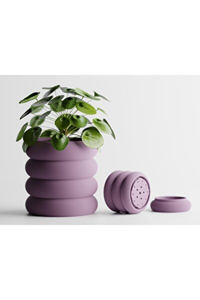 LayerCrew Ghiveci cu farfurie Fluxo 9 cm 8.8 cm 8.8 cm Muted Purple
