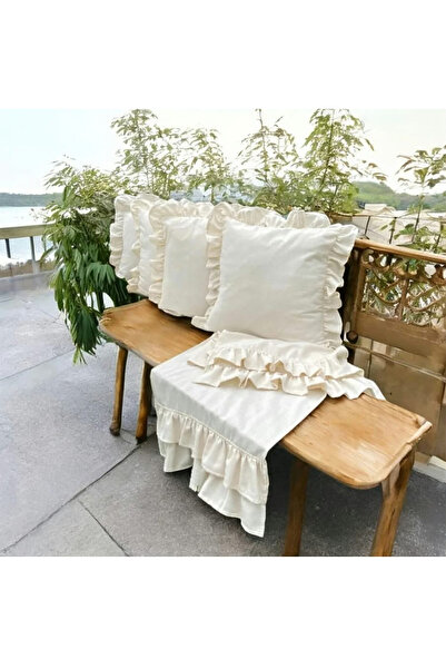 Sister Home Design Ρομαντικό σετ με 4 κάλυμμα μαξιλαριών και 1 ράνερ 45x140 α...