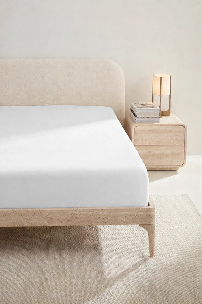 VAYBE Cotton Double Bed |   Single Elastic Sheet White