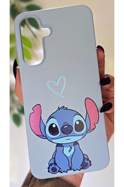 Magic Ring Samsung Galaxy A17 Uyumlu Stitch Desenli İçi Kadife Bebe Mavi Tele...