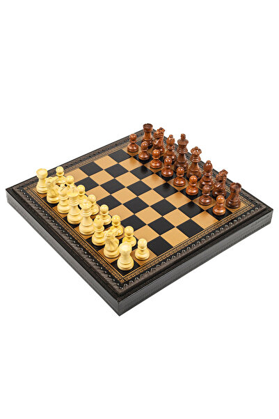 İTALFAMA Set de șah italian, piese din lemn de salcâm, clasic, tablă 7,6+, im...