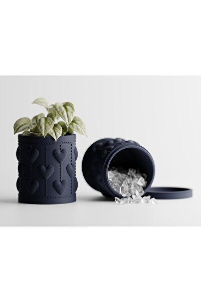 LayerCrew Borcan cu capac-ghiveci Amis 10.5 cm 10.4 cm 10.4 cm Dark Blue