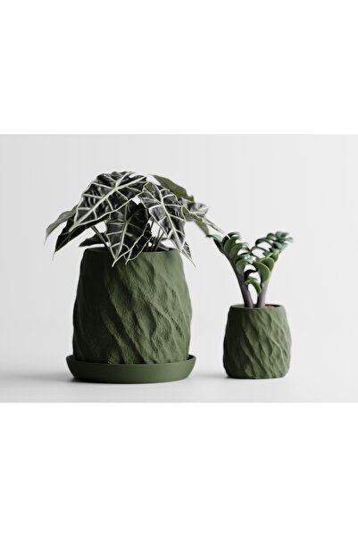 LayerCrew Ghiveci cu farfurie Mura 9.8 cm 9.7 cm 9.9 cm Dark Green