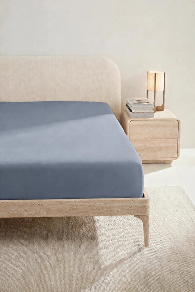VAYBE Cotton Double Bed |   Single Elastic Sheet Dark Gray
