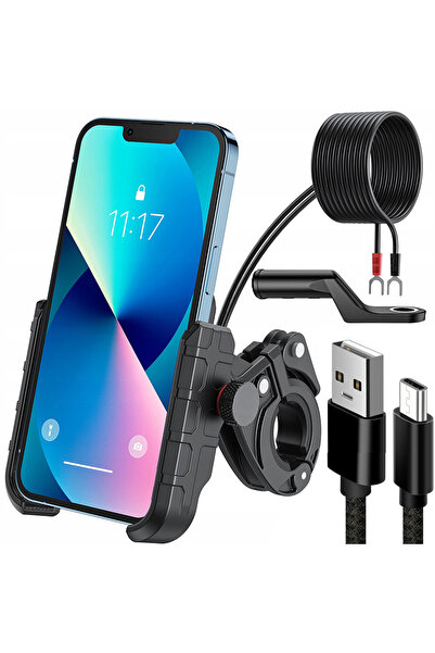 Other Suport telefon motocicletă cu încărcător USB 12/24V + cablu USB 20cm