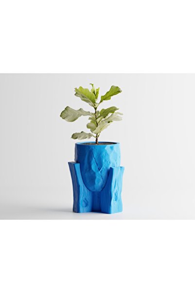 LayerCrew Ghiveci decorativ cu suport Grotia 12.2 cm 10.2 cm 10.3 cm Cyan