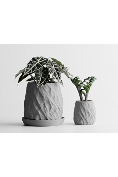 LayerCrew Ghiveci cu farfurie Mura 9.8 cm 9.7 cm 9.9 cm Ash Gray