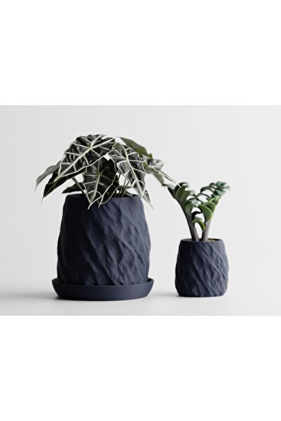 LayerCrew Ghiveci cu farfurie Mura 9.8 cm 9.7 cm 9.9 cm Dark Blue