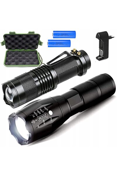 Nela-Styl SET DE 2x LAMPĂ TACTICĂ MILITARĂ LED + HUSĂ