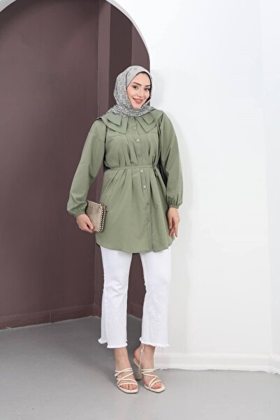 moda periy BEBE YAKA HAKİ TUNİK