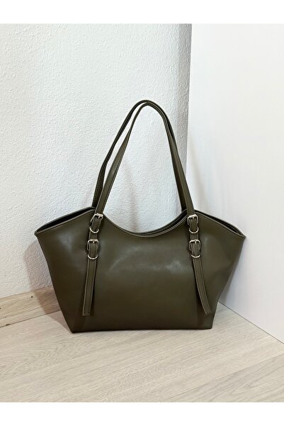 Bagnest Soft Leather Women's Shoulder Bag with Belt Detail