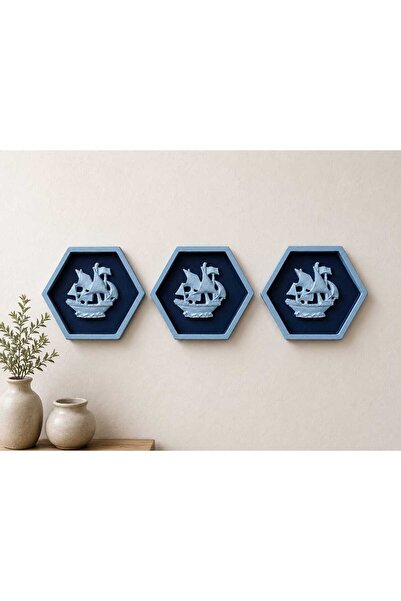 amazoondesing Panou decorativ de perete cu 3 nave – Decor de perete elegant c...