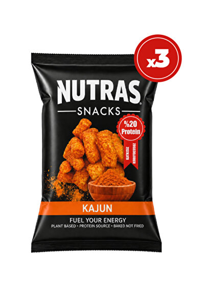 NUTRAS Snacks Kajun Çeşnili Nohut Cipsi 3'lü Paket 3 x 50 g Yüksek Proteinli ...
