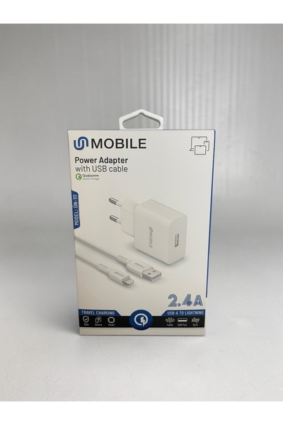 2.4A Şarj Adaptörü + Lightning Kablo