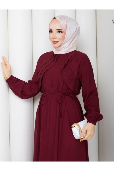 moda periy HELEN ELBİSE BORDO