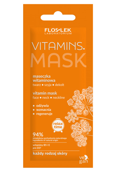 Floslek VITAMINS mască vitaminică pentru față, gât și decolteu 6 ml
