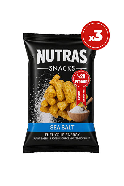 NUTRAS Snacks Sea Salt Deniz Tuzlu Nohut Cipsi 3'lü Paket 3 x 50 g Yüksek Pro...