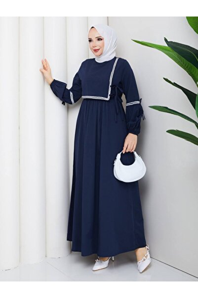 moda periy NİSA ELBİSE LACİVERT