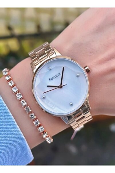 Ferrucci Steel Case Rose Gold Women's Wristwatch