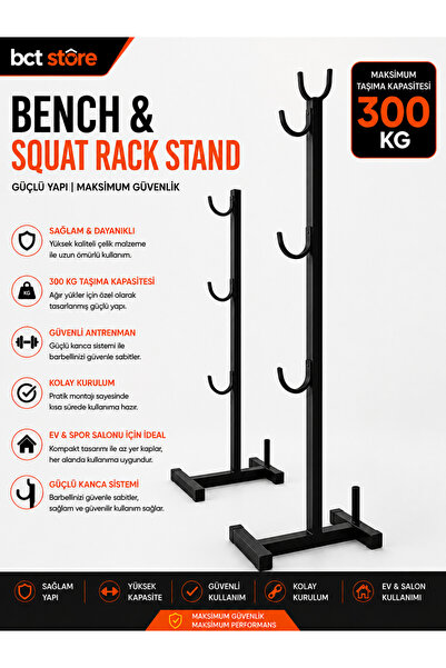 BCT STORE Bench & Squat Rack Standı Bench Sehpa Arkası Bench Sehpa Taşıma Apa...