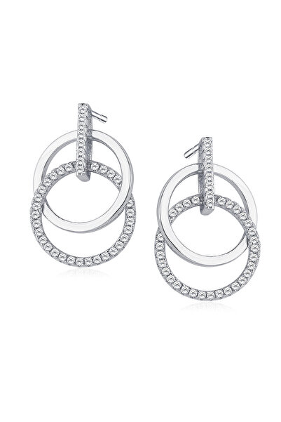 MANAVA Silver earrings with zircons - Eclisse