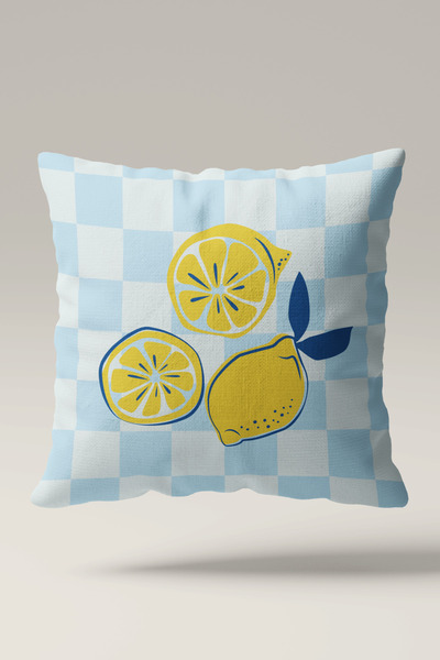 Luvis Store Limone Blu - Set of 2 Double-Sided Decorative Throw Pillow Covers...