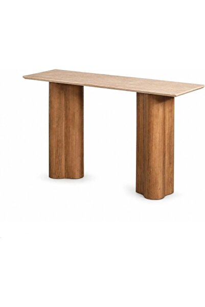 Al Hadaya Mall Modern Wooden Console - Beige and Brown - 160x40x80 cm