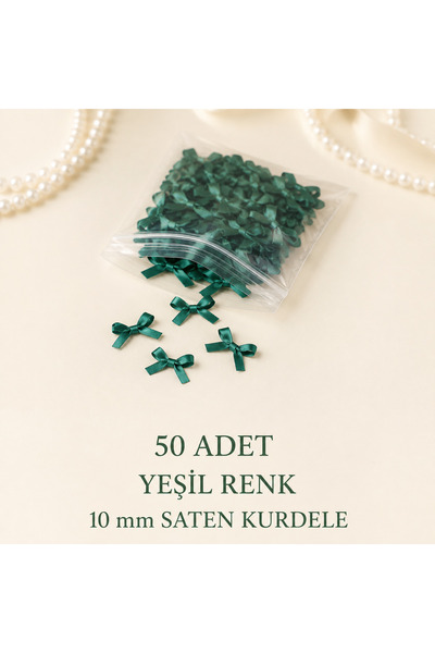 Doğasüs Fiyonk Hazır Saten Kurdele 10 mm 50 Adet Balon Süsleme Nikah Şekeri S...