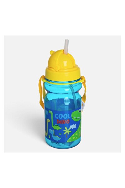 OEM Sticlă de apă Pop Up Dinozaur Turcoaz & Galben 350 ml pentru copii