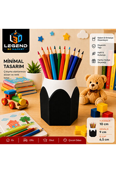 Legend 3D Market Kurşun Kalem Tasarımlı Renkli Masaüstü Düzenleyici 3D Baskı ...