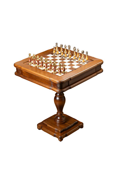 İTALFAMA Masă de șah de lux 58×58×9.5 cm cu piese Staunton de 10 cm