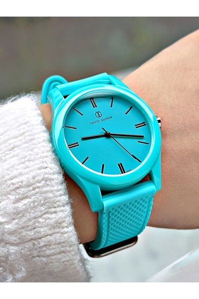 DAVID GUNER Special Design Turquoise Color 3 Atm Miyota Movement Soft Touch S...