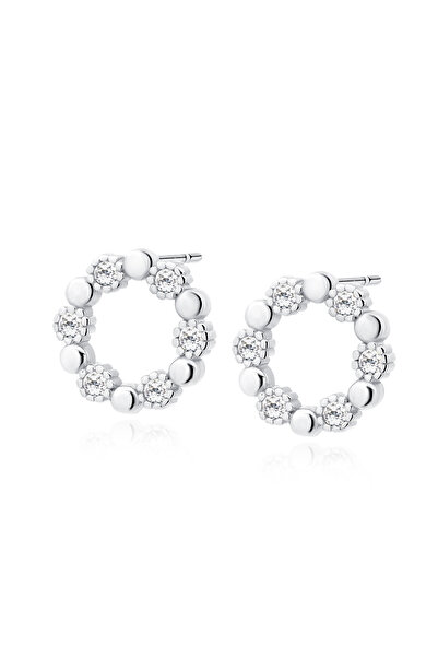MANAVA Silver earrings with zircons - Marguerite