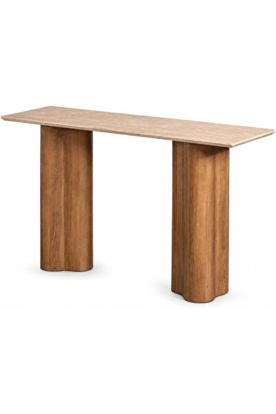 Al Hadaya Mall Modern Wooden Console Table - Beige and Brown - 140x40x80 cm