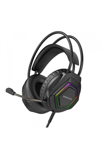 Borofone Gaming headphones 3.5mm BO105 Thunder, RGB, 2m, Black