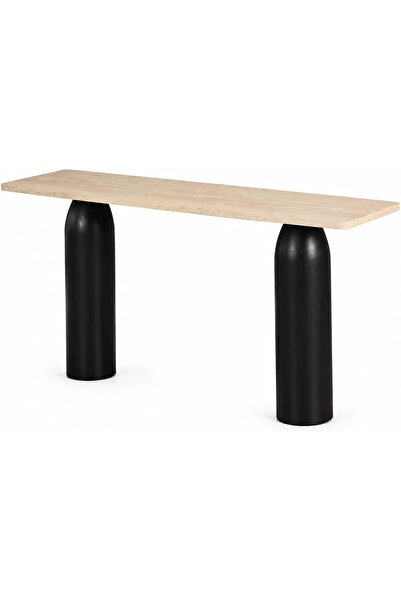 Al Hadaya Mall Beige Wooden Console with Modern Design - Beige and Black - 14...