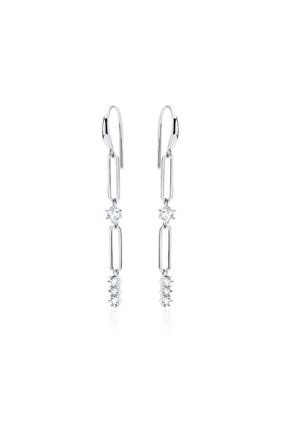 MANAVA Silver earrings with zircons - Maille