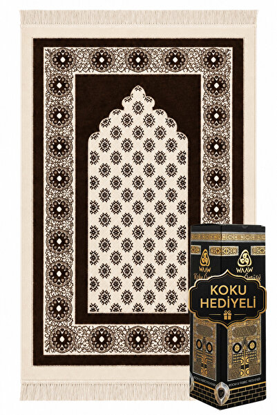 Waaw Velvet Prayer Rug 110X69 cm Room Fragrance Gift 660 Gr Thick Soft Emboss...