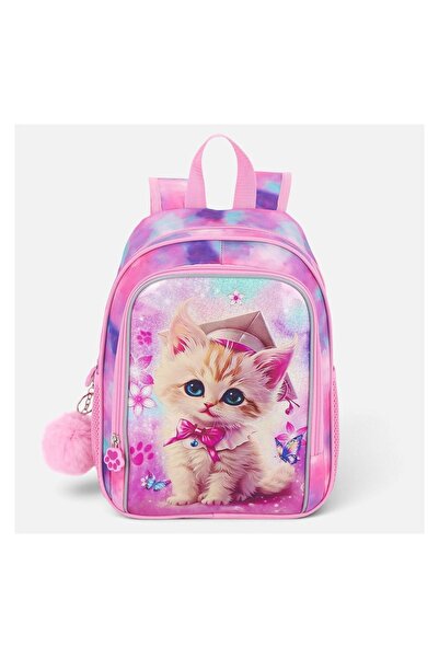 OEM Ghiozdan grădiniță copii, model pisicuță, tie-dye, roz – pregătit pentru ...