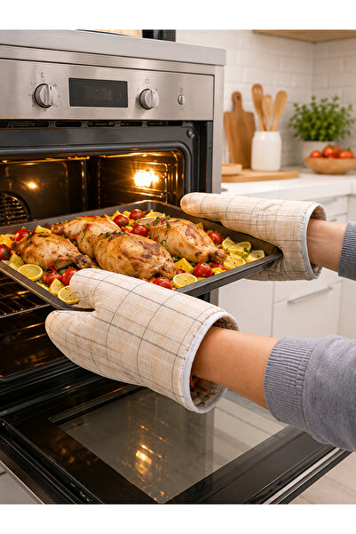 EUROLUXE Heat Resistant Oven Mitt Thick Kitchen Glove Hot Pot Tray Holder